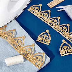 Repasser/coudre sur le ruban de dentelle de fleur de broderie de polyester&nbsp;SRIB-WH0026-32B