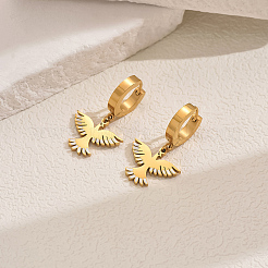 Creolen aus Edelstahl mit Metallvogel 201 für Damen&nbsp;SE6238-3
