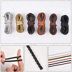 Cordón trenzado de cuero pu de 5 capas de 3 m&nbsp;LC-GF0001-12D