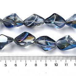 Fili di perle di vetro trasparente placcato mezzo arcobaleno placcato arcobaleno&nbsp;EGLA-E060-01A-HR01