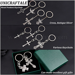 10 portachiavi con ciondolo in metallo in 10 stili&nbsp;KEYC-UN0001-10