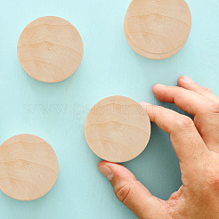 50 cabochons en bois non teints.&nbsp;WOOD-WH0125-09B