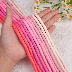 10 brins de perles rondes et plates en argile polymère&nbsp;CLAY-SZ0002-02C