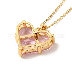 Halskette mit rosa Zirkonia-Anhänger&nbsp;LS-NJEW-H161-01A