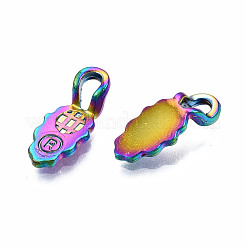 Flache Bügel zum Ankleben aus einer Legierung in Regenbogenfarben für die Herstellung von Anhängern&nbsp;PALLOY-N163-104-NR