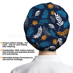 Gorros de trabajo ajustables de algodón con estampados y bouffant para mujeres y hombres&nbsp;AJEW-WH0677-002