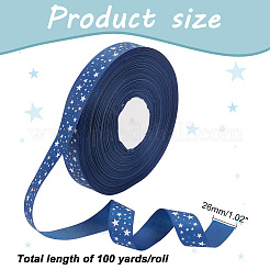 100 Yards Polyester-Ripsband mit Sternendruck&nbsp;OCOR-WH0088-76