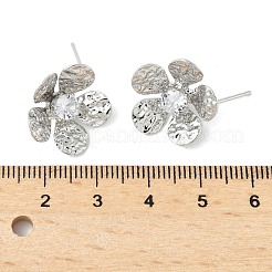 Blume Messing Micro Pave Zirkonia Ohrstecker Zubehörse&nbsp;LS-KK-M326-08P