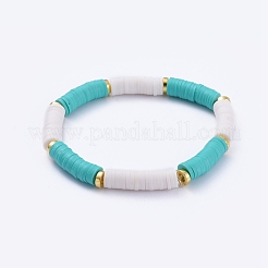 Bracciali elasticizzati fatti a mano in perle di argilla polimerica&nbsp;BJEW-JB05091