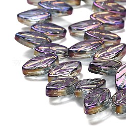 Chapelets de perles en verre électroplaqué&nbsp;EGLA-B004-02A-FR05