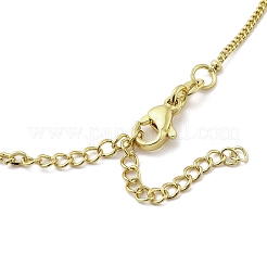 Halsketten mit Anhänger aus Messing mit Mikropflaster und klarem Zirkonia für Damen&nbsp;NJEW-D305-03G-02