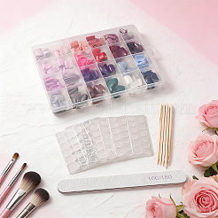 Faux ongles à pression en plastique ABS couleur pure&nbsp;MRMJ-WH20004-32A
