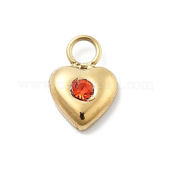 Ciondolo cuore in acciaio inox 304 con strass&nbsp;STAS-L283-30G