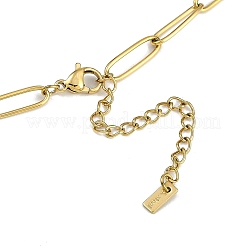 Collane con catena a graffetta con ciondolo a forma di cuore con nappa in acciaio inossidabile 304 e placcatura sotto vuoto in PVD&nbsp;NJEW-I129-04G