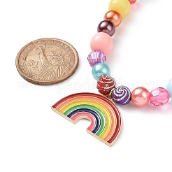 Sets mit Armbändern und Halsketten zum Thema Regenbogen für Kinder&nbsp;SJEW-JS01266