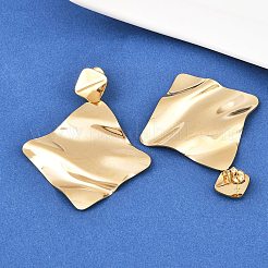 Boucles d'oreilles pendantes en forme de losange en acier inoxydable 304&nbsp;EJEW-K268-79B-G