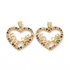 Ciondoli di zirconi in ottone&nbsp;KK-G453-01G-01