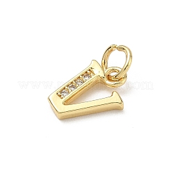 Breloques en laiton avec zircone cubique de micro pave&nbsp;KK-I382-03G-V