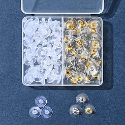 Messing Bullet Clutch Bullet Clutch Ohrringrücken mit Pad&nbsp;KK-FS0001-43