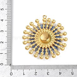 Pendentifs en forme de fleurs en acier inoxydable 304 et résine&nbsp;STAS-R170-03G-01