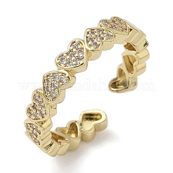 Micro ottone spianare anelli gemelli zirconi&nbsp;RJEW-H256-21G