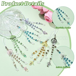 6 pieza 6 estilos de acrílico transparente con correas móviles de vidrio&nbsp;HJEW-YW00198