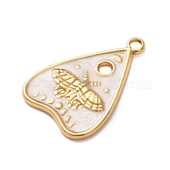 Pendentifs en acier inoxydable 304 et émail blanc&nbsp;STAS-G399-02G