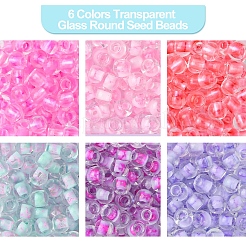 45 g runde Saatperlen-Perlen aus transparentem Glas in zwei Farben&nbsp;SEED-FS0001-32