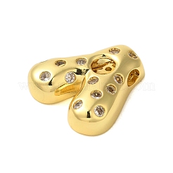 Micro pavé di ottone placcato a cremagliera perdanti di zirconi trasparenti&nbsp;KK-C067-11G-A
