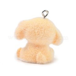 Pendentifs en résine opaque à motif de flocage animalier&nbsp;RESI-I353-01P-03