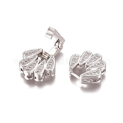 Messing Micro Pave klare Zirkonia Falte über Verschlüsse&nbsp;ZIRC-I038-34P
