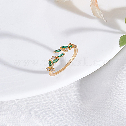 1 bague manchette en laiton micro pavée de zircone cubique pour femme&nbsp;RJEW-LP0002-23E