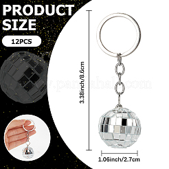 Porte-clés avec pendentif en acrylique en forme de boule à facettes&nbsp;KEYC-WH20002-09B-01