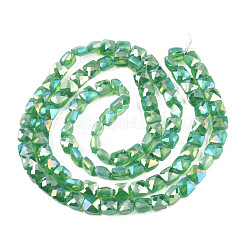 Chapelets de perles en verre opaque de couleur unie&nbsp;EGLA-N002-43-04