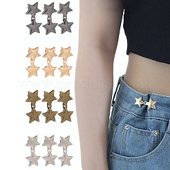 12 pz 4 colori stella in lega regolabile bottone jeans spille&nbsp;AJEW-DJ0004-83