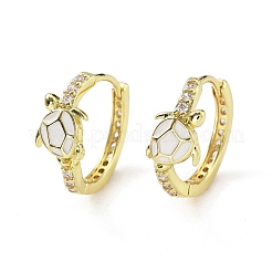 Micro ottone spianare zirconi Orecchini a cerchio&nbsp;EJEW-C136-01A-02