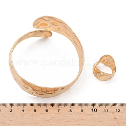 Bracciale e anello in ferro martellato a forma di serpente&nbsp;SJEW-G085-01G