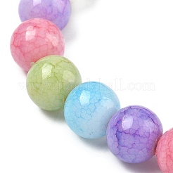Braccialetti elasticizzati da donna con perline di vetro craquelé opaco da 10 mm&nbsp;BJEW-PH01823-13