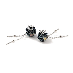 Perles pendantes en argile polymère faites à la main avec des strass&nbsp;CLAY-H003-01P-02