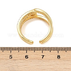Anelli per polsini da donna in ottone con micro pavé di zirconi cubici&nbsp;RJEW-C140-09G