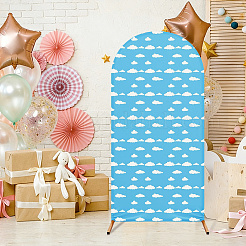 Copertura per arco nuziale in poliestere con motivo a nuvole&nbsp;DIY-WH0750-335B