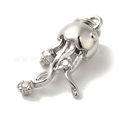 Porte micro ouvrent pendentifs zircone cubique en laiton de placage&nbsp;KK-U027-09-03P
