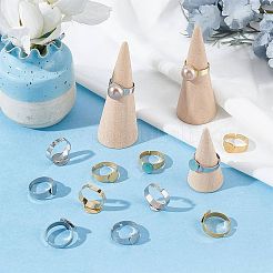24 Stück 6 Stil verstellbare Pad-Ring-Einstellungen aus Edelstahl 304&nbsp;STAS-SC0004-75