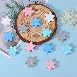 20 Stück 5 Farben Schneeflocke Lebensmittelqualität umweltfreundliche Silikon Fokalperlen&nbsp;SIL-SZ0001-21