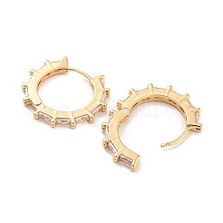 Orecchini a cerchio in ottone con zirconi cubici&nbsp;EJEW-G363-09KCG