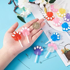 Kit para hacer aretes colgantes con piruleta con estampado de pata de diy&nbsp;DIY-SZ0007-20