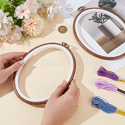 Kreuzstich-Stickrahmen aus PP- und PVC-Kunststoff in Holzoptik&nbsp;DIY-WH20055-058B-02
