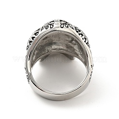 316 Edelstahl Totenkopf mit Kreuz Fingerring&nbsp;RJEW-C030-02G-AS