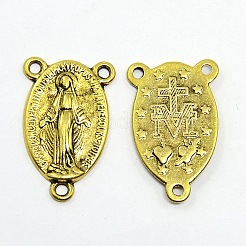 Tibetischen Stil Oval mit nativem Rosenkranz Mittelstücke Kronleuchter Verbinder&nbsp;TIBE-X0009-FF