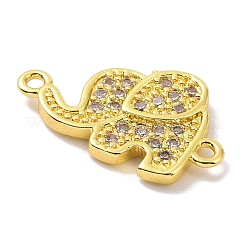 Ciondoli connettore micro pavé di zirconi cubici in vero ottone placcato oro 18k&nbsp;KK-L209-049G-01